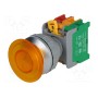 Переключатель кнопочный 1-позиционный AUSPICIOUS EBL30-1OC Y, WO LAMP (LXE30-1-O/C-Y)
