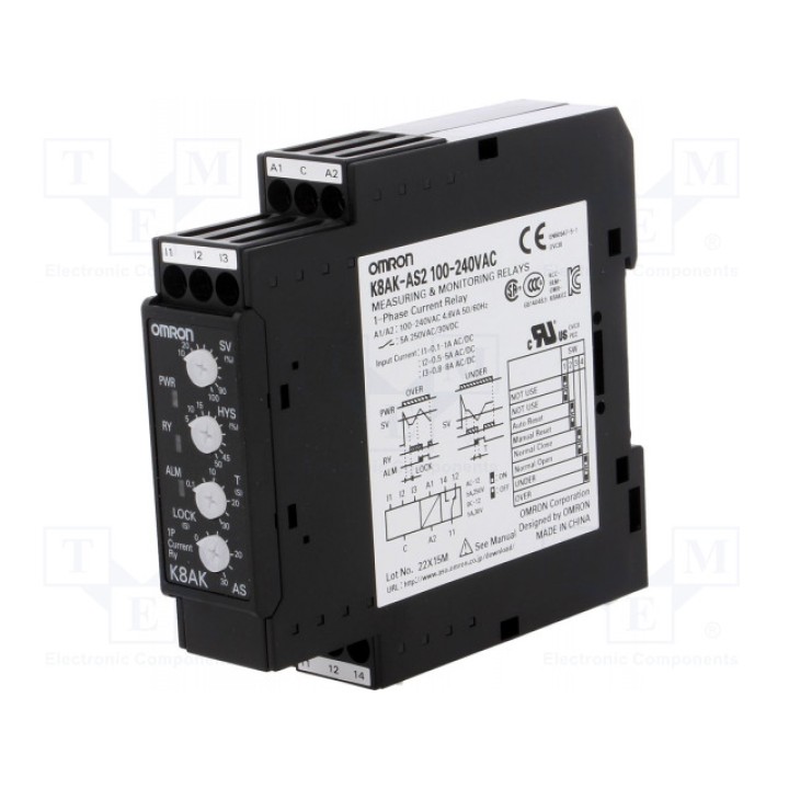 Реле контроля тока ac, ток dc OMRON K8AK-AS2 100-240VAC (K8AK-AS2-230)