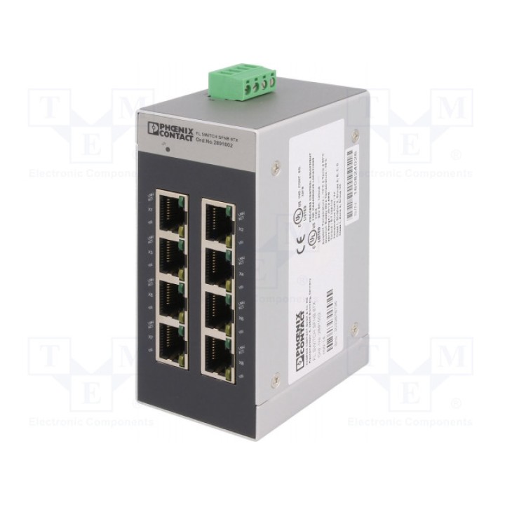 Промышленный модуль switch ethernet неуправляемый PHOENIX CONTACT 2891002 (FL-SFNB-8TX)