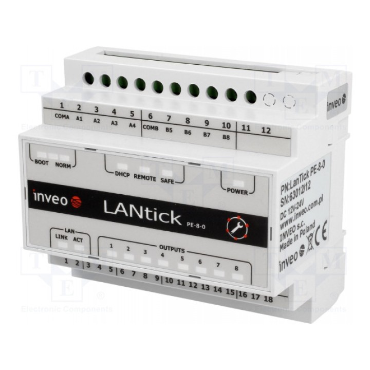 Промышленный модуль цифровой выход кол-во портов 1 INVEO LANTICK PE-8-0 (LANTICK-PE-8-0)