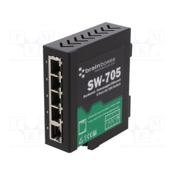Промышленный модуль switch ethernet неуправляемый BRAINBOXES SW-705