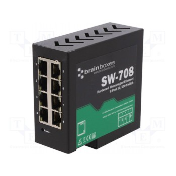 Промышленный модуль switch ethernet неуправляемый BRAINBOXES SW-708