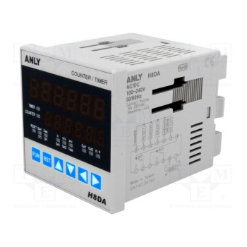 Счетчик электронный 2x led ANLY ELECTRONICS H8DA 100-240V ACDC