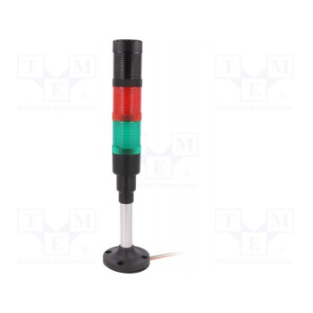 Сигнализатор световая колонна цвет красный/зеленый ONPOW HBJD-40DW2RG24ACDCB
