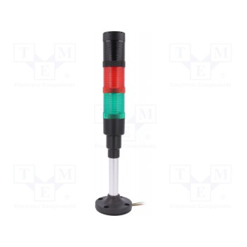 Сигнализатор световая колонна цвет красный/зеленый ONPOW HBJD-40DZ2RG24ACDCB