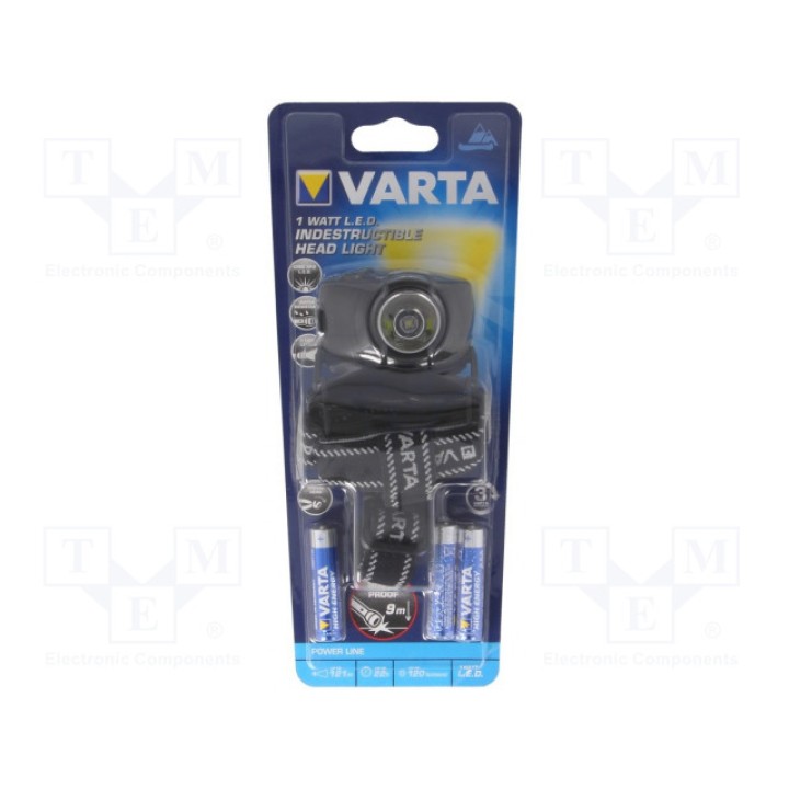 Фонарик налобный LED VARTA 17731 (HEAD-LIGHT-3AAA-1W)
