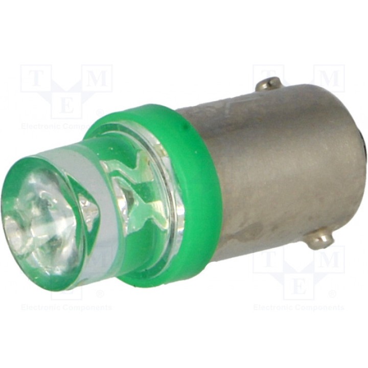 Лампочка LED зеленый BA9S OPTOSUPPLY OST089S01GD-G5DUT8C1A (OST089S01GD-G5DUT8)