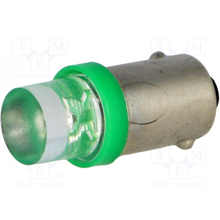 Лампочка LED зеленый BA9S OPTOSUPPLY OST089S01GD-G5DUT8E1A (OST089S01GD-G5T8)