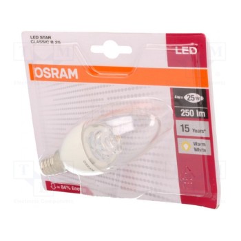 Лампочка LED теплый белый OSRAM OS-E14-4W-WW