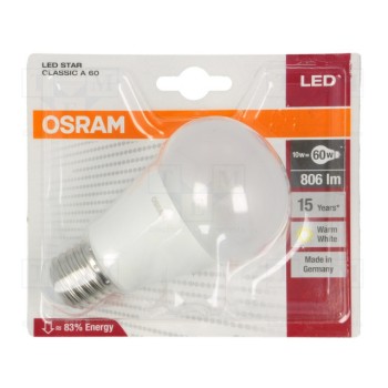 Лампочка LED теплый белый OSRAM OS-E27-8W-WW-1