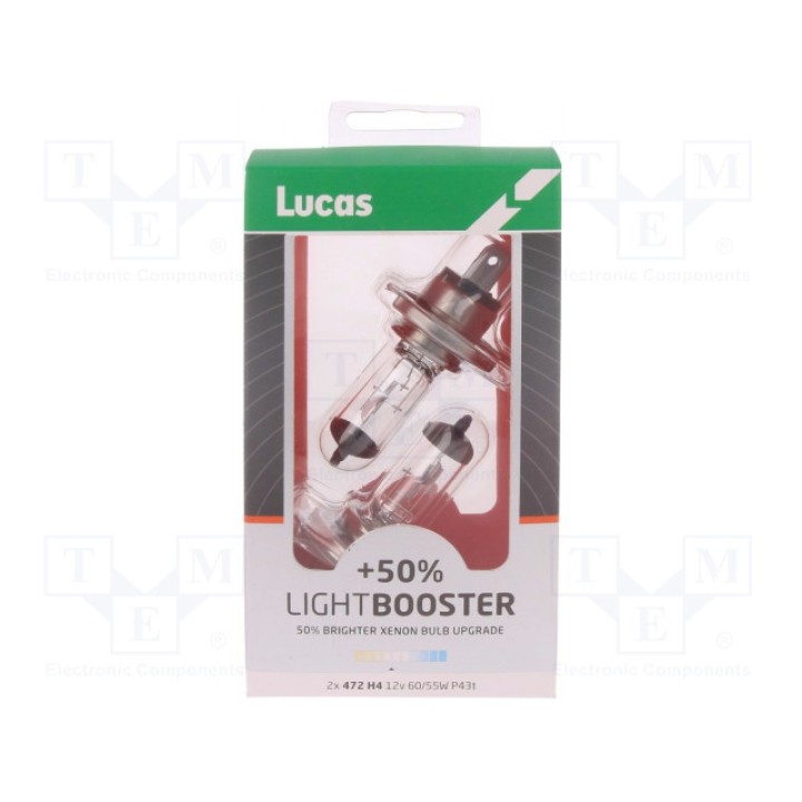 Лампочка автомобильная P43t LUCAS LLX472XLPX2 (LLX472XLPX2)