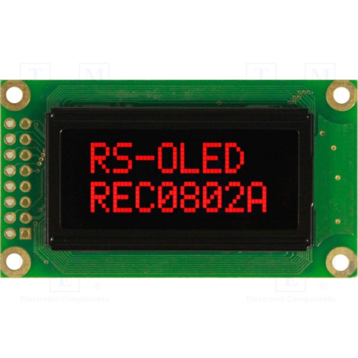 Дисплей oled алфавитно-цифровой RAYSTAR OPTRONICS REC000802ARPP5N00000 (REC000802ARPP5N0)
