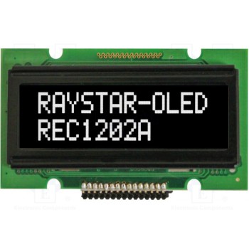 Дисплей oled алфавитно-цифровой RAYSTAR OPTRONICS REC001202AWPP5N00000