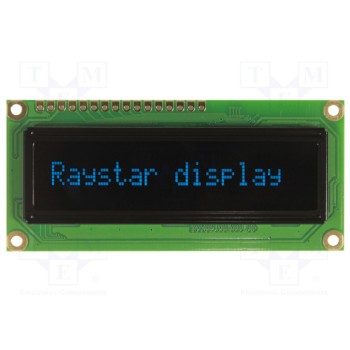 Дисплей oled алфавитно-цифровой RAYSTAR OPTRONICS REC001601ABPP5N00000