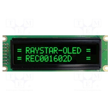 Дисплей OLED RAYSTAR OPTRONICS REC001602DGPP5N0