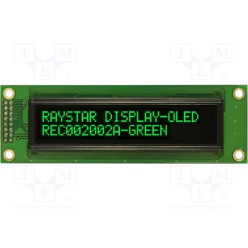 Дисплей oled алфавитно-цифровой RAYSTAR OPTRONICS REC002002AGPP5N00001