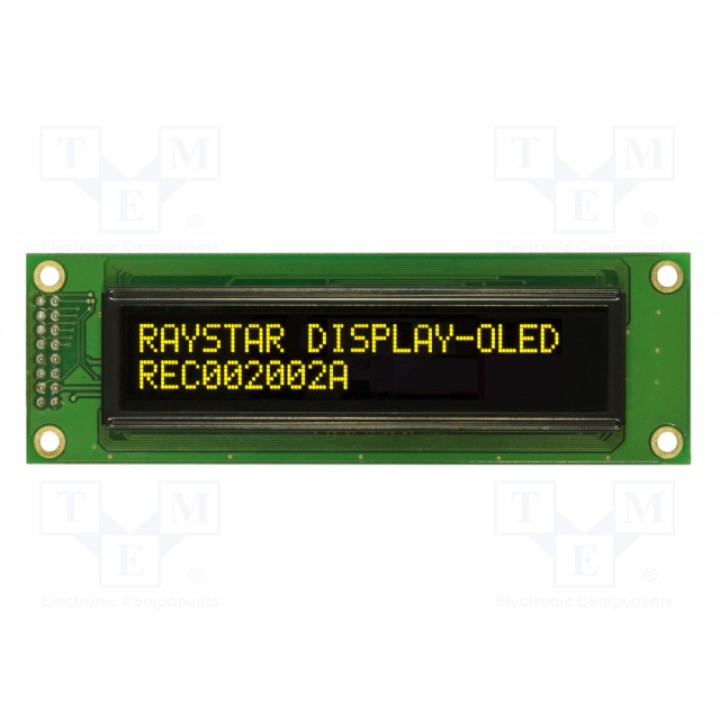 Дисплей oled алфавитно-цифровой RAYSTAR OPTRONICS REC002002AYPP5N00001 (REC002002AYPP5N1)