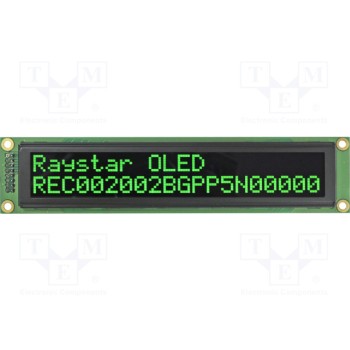 Дисплей oled алфавитно-цифровой RAYSTAR OPTRONICS REC002002BGPP5N00000
