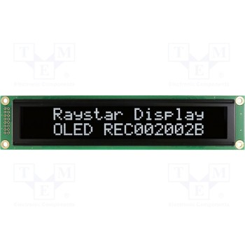 Дисплей oled алфавитно-цифровой RAYSTAR OPTRONICS REC002002BWPP5N00000