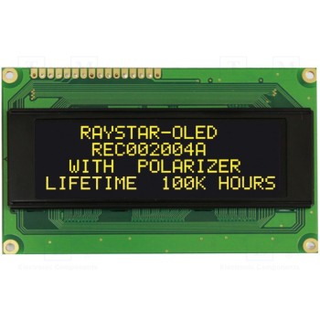 Дисплей OLED RAYSTAR OPTRONICS REC002004AYPP5N0