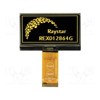 Дисплей OLED RAYSTAR OPTRONICS REX012864GYPP3N0