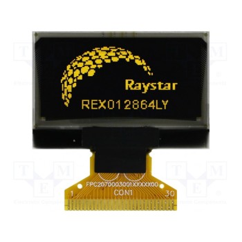 Дисплей OLED RAYSTAR OPTRONICS REX012864LYAP3N0
