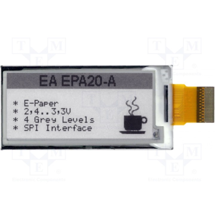 Дисплей E-ink дисплеи ELECTRONIC ASSEMBLY EA EPA20-A (EAEPA20-A)