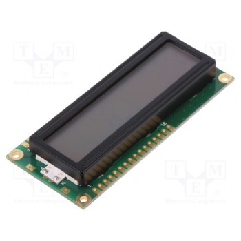 Дисплей LCD алфавитно-цифровой POWERTIP NPC1602LRS-GWT-H