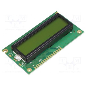 Дисплей LCD алфавитно-цифровой POWERTIP NPC1602LRU-FWA-H