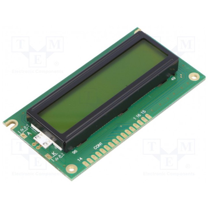 Дисплей LCD алфавитно-цифровой POWERTIP NPC1602LRU-FWB-H (NPC1602LRU-FWB-H)