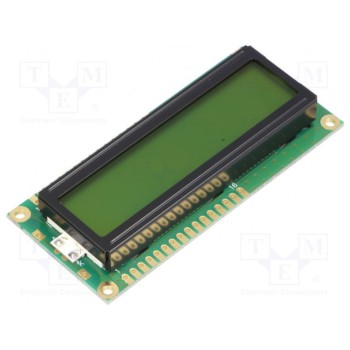 Дисплей LCD алфавитно-цифровой POWERTIP NPC1602LRU-GWB-H