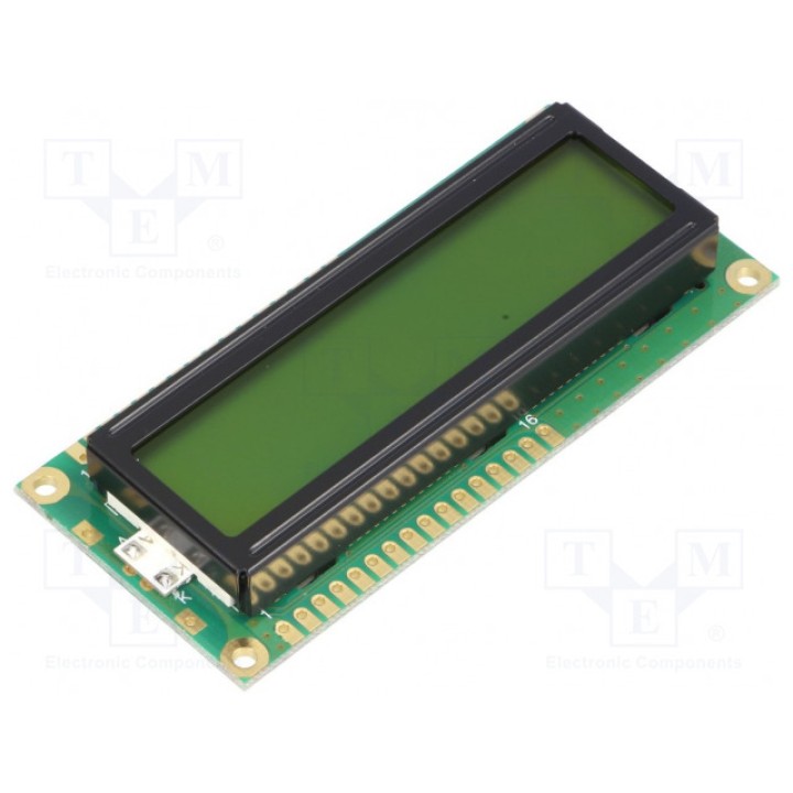 Дисплей LCD алфавитно-цифровой POWERTIP NPC1602LRU-GWB-H (NPC1602LRU-GWB-H)