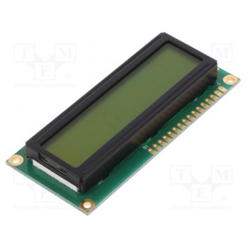 Дисплей LCD алфавитно-цифровой POWERTIP NPC1602LRU-GWT-H