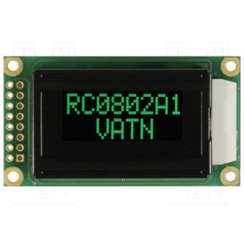 Дисплей LCD RAYSTAR OPTRONICS RC0802A1-LLG-JWVE