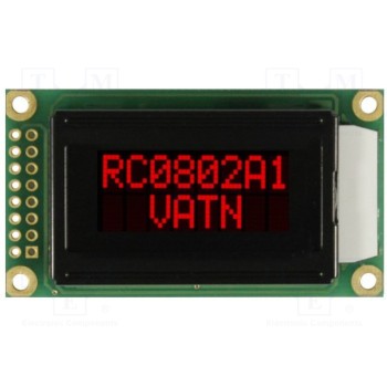 Дисплей LCD RAYSTAR OPTRONICS RC0802A1-LLR-JWVE