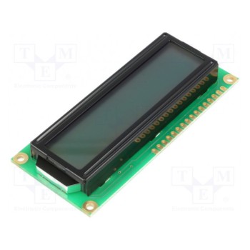 Дисплей LCD алфавитно-цифровой RAYSTAR OPTRONICS RC1602B-GHW-CSX