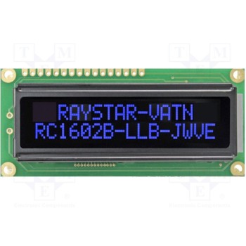 Дисплей LCD RAYSTAR OPTRONICS RC1602B-LLB-JWVE