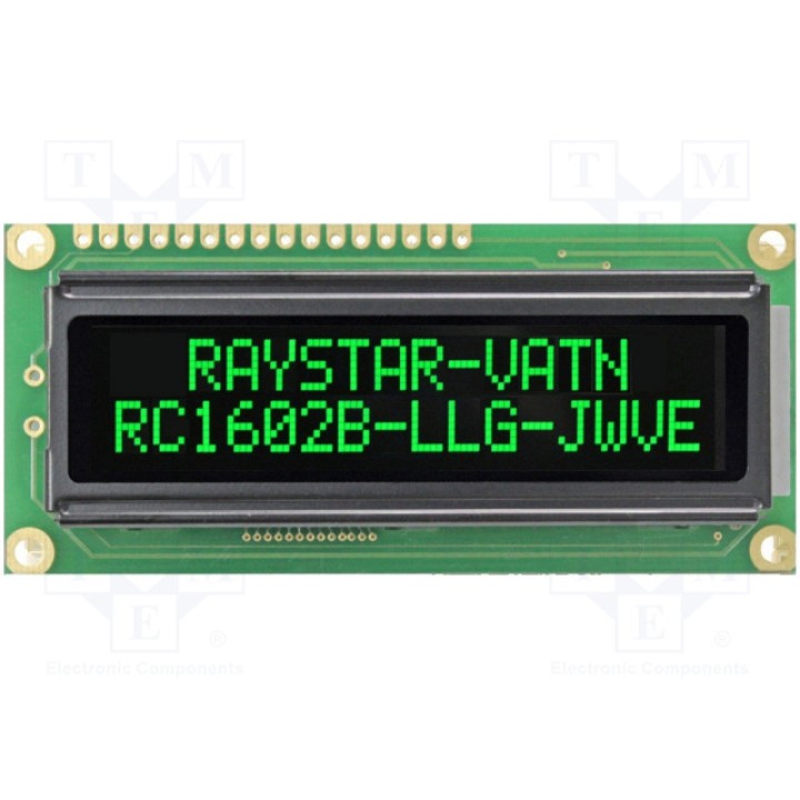 Дисплей LCD RAYSTAR OPTRONICS RC1602B-LLG-JWVE (RC1602B-LLG-JWVE)