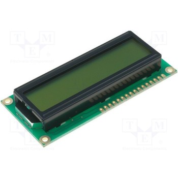 Дисплей LCD алфавитно-цифровой RAYSTAR OPTRONICS RC1602B-YHW-CSV