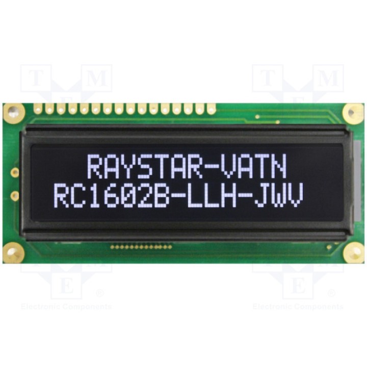 Дисплей LCD RAYSTAR OPTRONICS RC1602B5-LLH-JWV (RC1602B5-LLH-JWV)