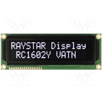 Дисплей LCD алфавитно-цифровой RAYSTAR OPTRONICS RC1602Y-LLH-JWV
