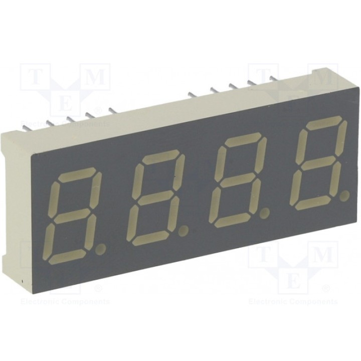 Дисплей LED 7-сегментный 10мм KINGBRIGHT ELECTRONIC CA04-41SRWA (CA04-41SRWA)
