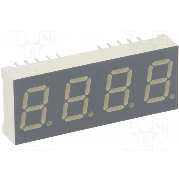 Дисплей LED 7-сегментный 10мм KINGBRIGHT ELECTRONIC CC04-41SRWA (CC04-41SRWA)