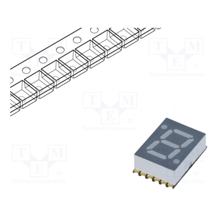 Дисплей LED 7-сегментный 7мм 028" OPTO Plus LED Corp. OPS-S2812LY-GW (OPS-S2812LY)