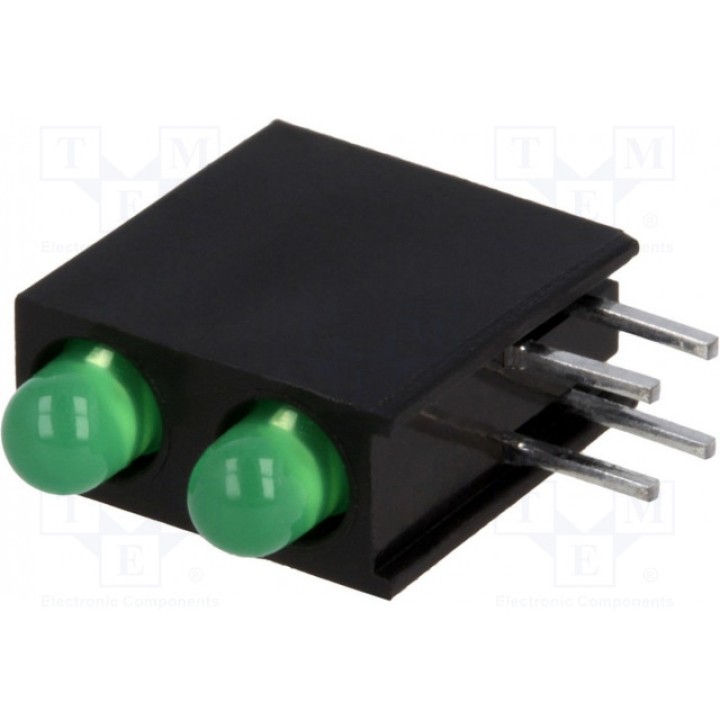 LED в корпусе зеленый 3мм KINGBRIGHT ELECTRONIC L-7104FO2GD (L-7104FO-2GD)