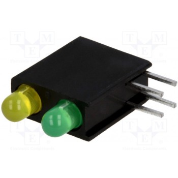 LED в корпусе желтый/зеленый KINGBRIGHT ELECTRONIC L-7104GE-1LY1LGD