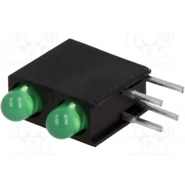 LED в корпусе зеленый 3мм KINGBRIGHT ELECTRONIC L-7104MD2GD (L-7104MD-2GD)
