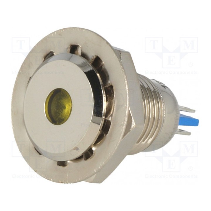 Индикаторная лампа LED плоский ONPOW GQ12F-DY12 (GQ12F-D-Y-12)
