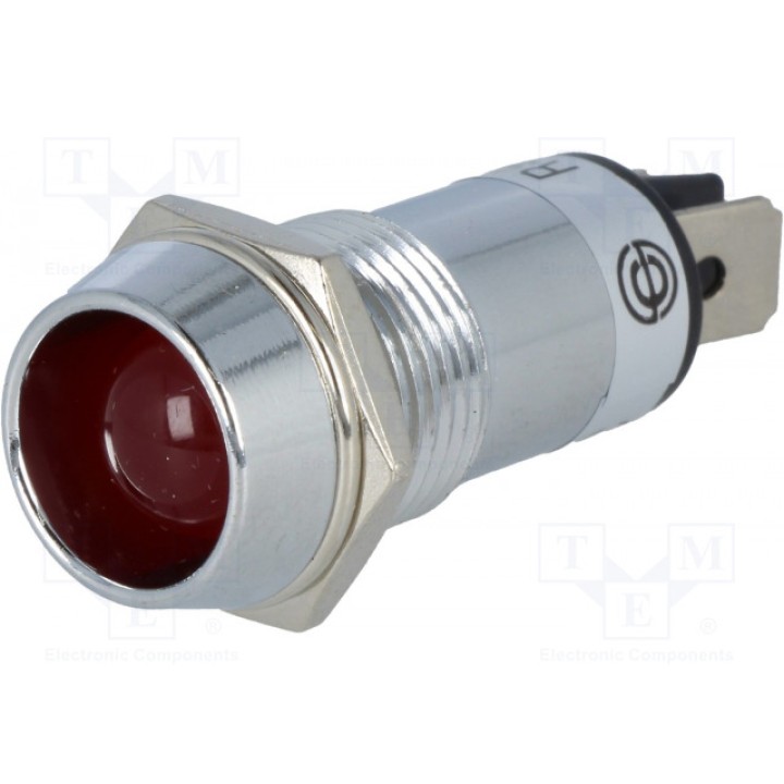 Индикаторная лампа LED вогнутый SCI R9-86L-01-12RED (ILL16-12R)
