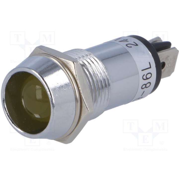 Индикаторная лампа LED вогнутый SCI R9-86L-01-12YELLOW (ILL16-12Y)
